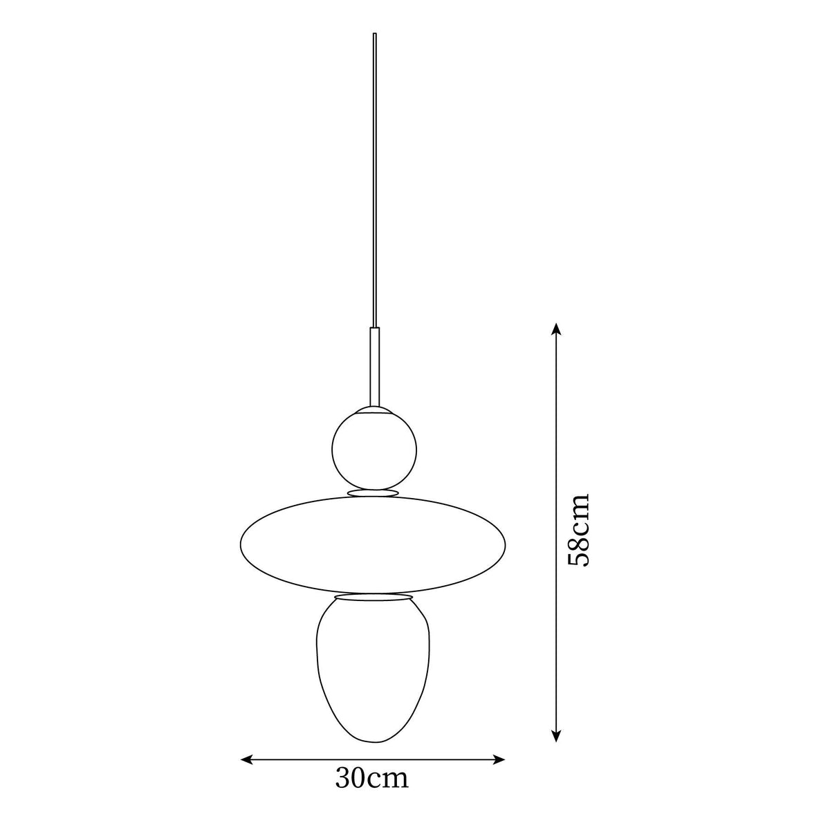 Orbelin Glass and Brass Pendant Lamp-Neutral Decor