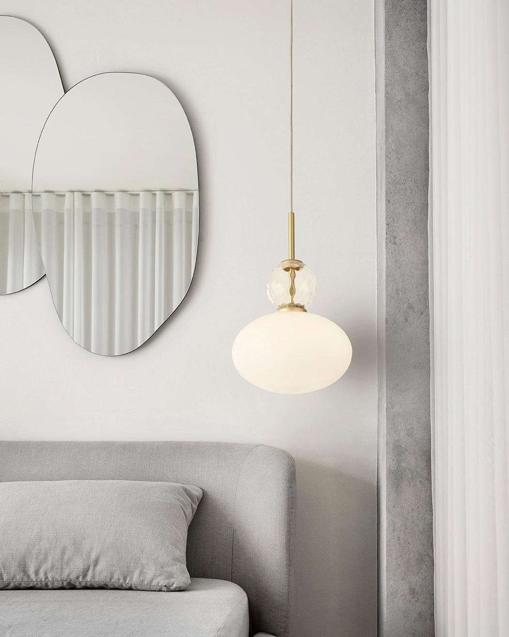 Orbelin Glass and Brass Pendant Lamp-Neutral Decor