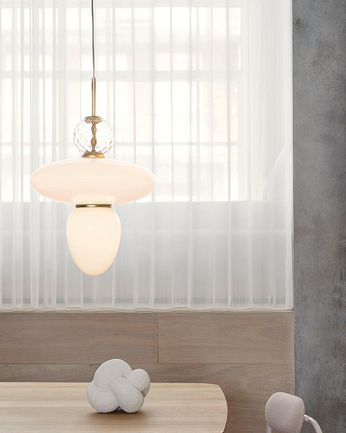 Orbelin Glass and Brass Pendant Lamp-Neutral Decor