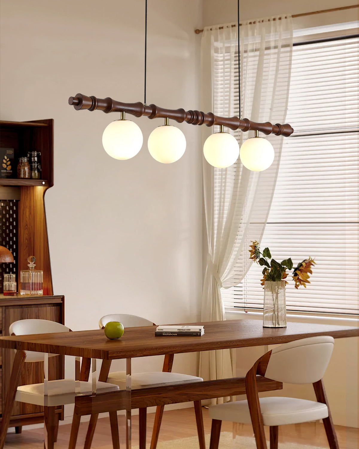 Bivio Wooden Pendant Light-Neutral Decor