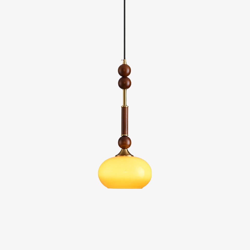AmberGlow Suspension en Bois Vintage