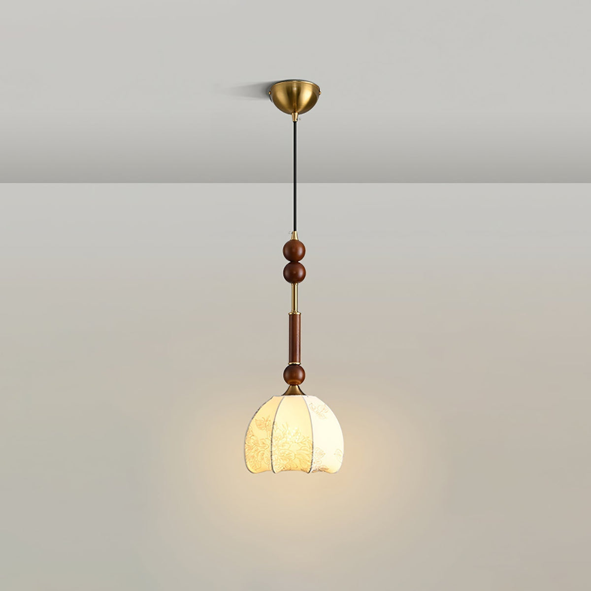 AmberGlow Suspension en Bois Vintage