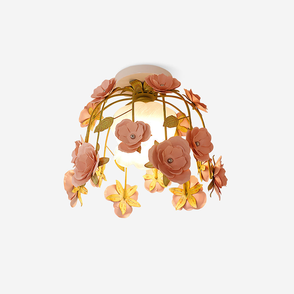 Ceiling Light Metal Canopy Floral Blossom Romantic Ambience-Neutral Decor