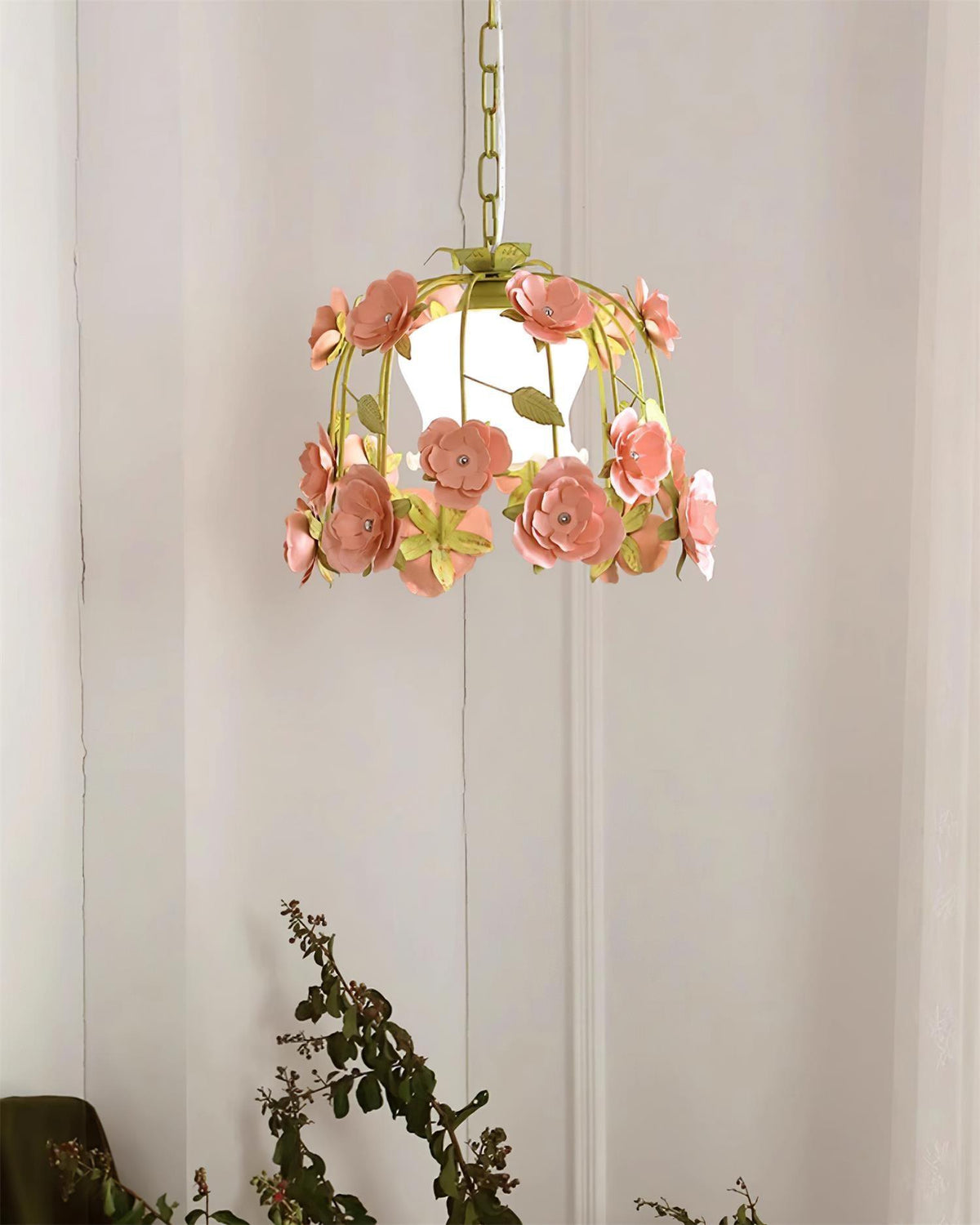 Bellova Floral Chandelier-Neutral Decor