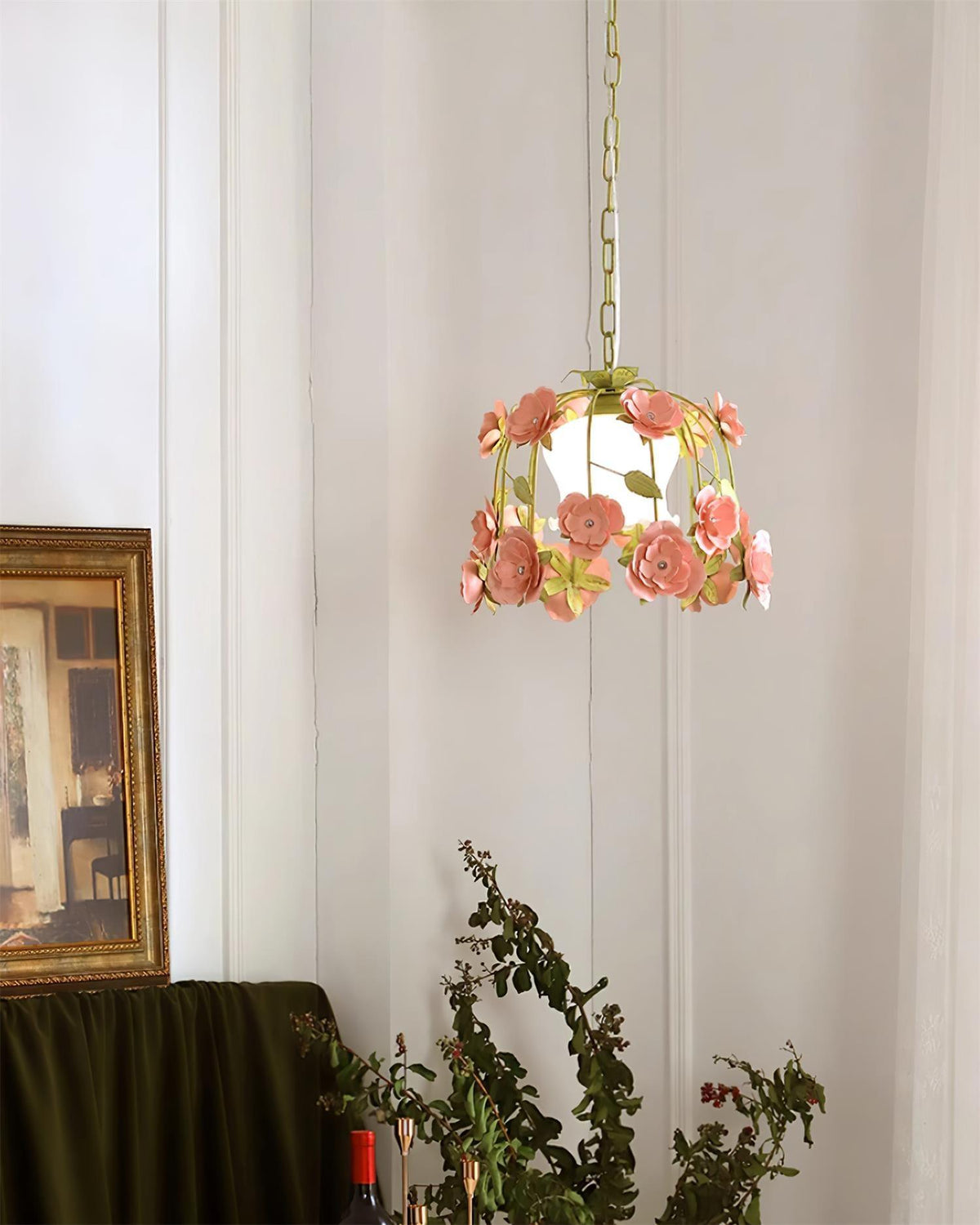 Bellova Floral Chandelier-Neutral Decor