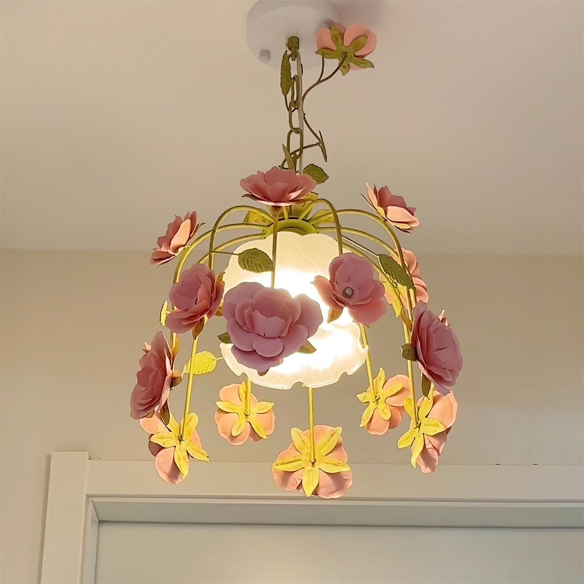 Bellova Floral Chandelier-Neutral Decor