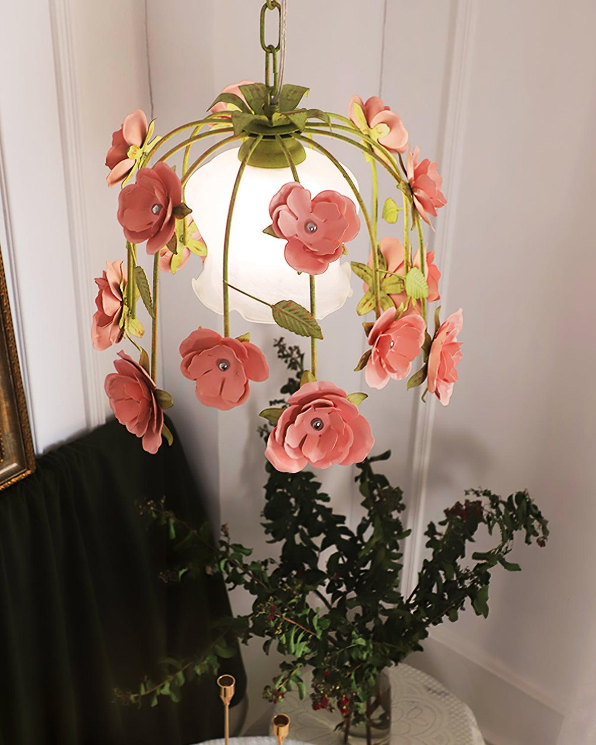 Bellova Floral Chandelier-Neutral Decor