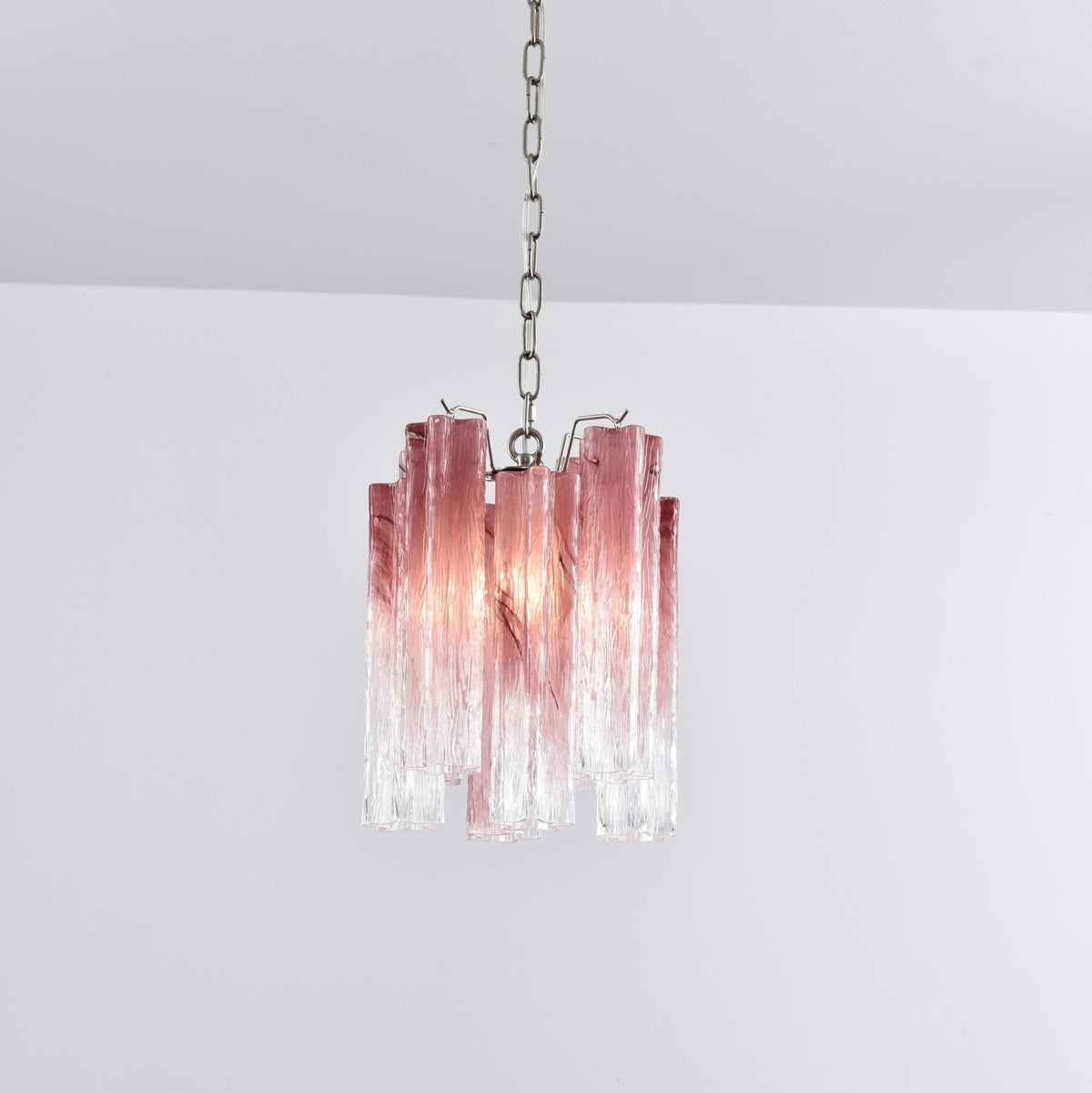 Peresa Lustre Rose Dégradé Murano Verre