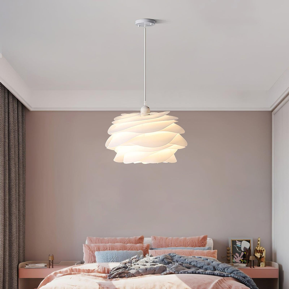 Adriora Lampe suspendue en PVC motif rose floral superposé romantique