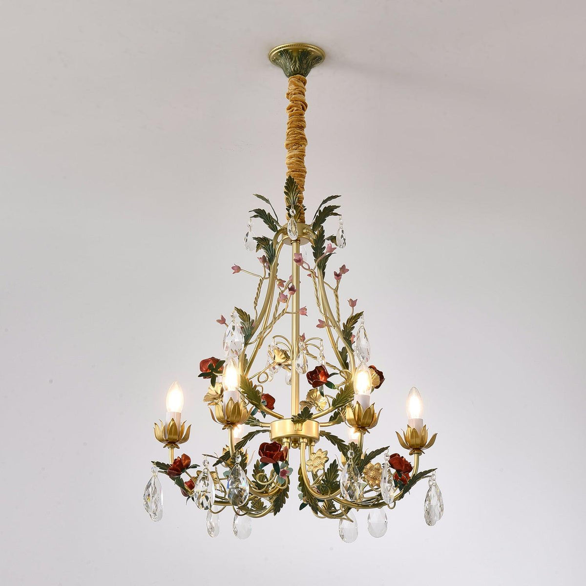 Corael Lustre Laiton Florale Rose Cristal Bougie