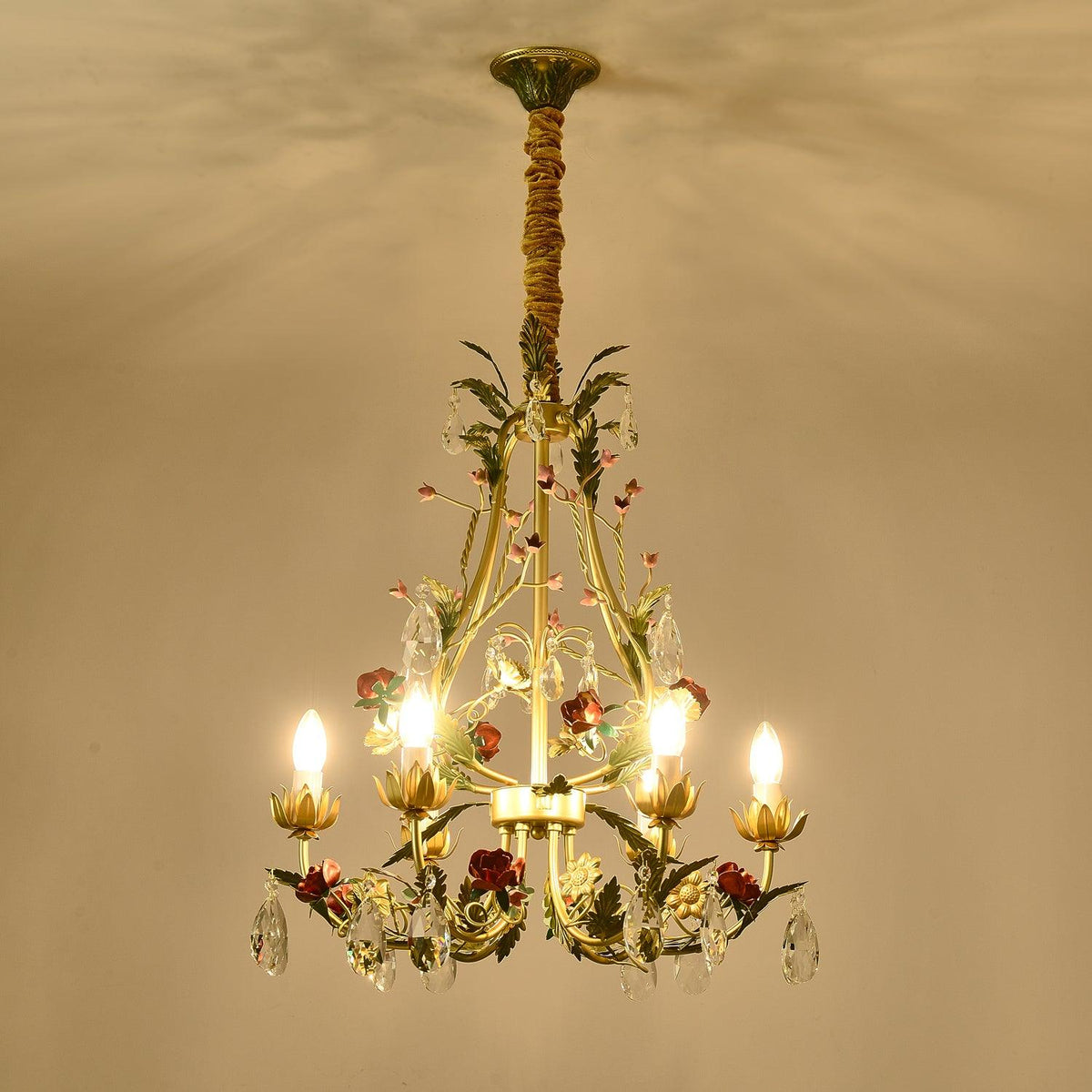 Corael Lustre Laiton Florale Rose Cristal Bougie