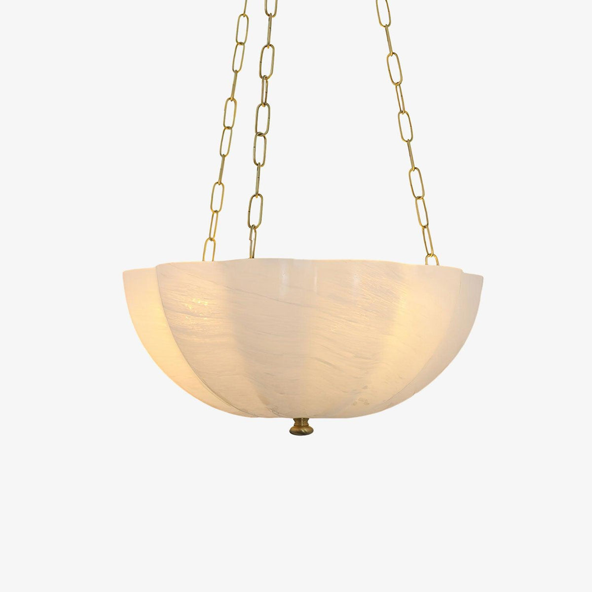 Doveline Lustre Verre Bol Laiton Chaîne
