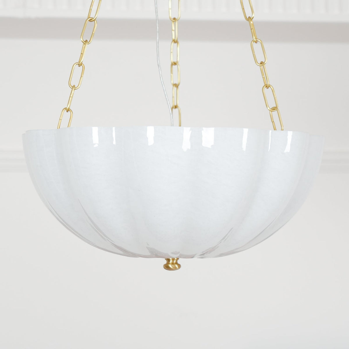Doveline Lustre Verre Bol Laiton Chaîne