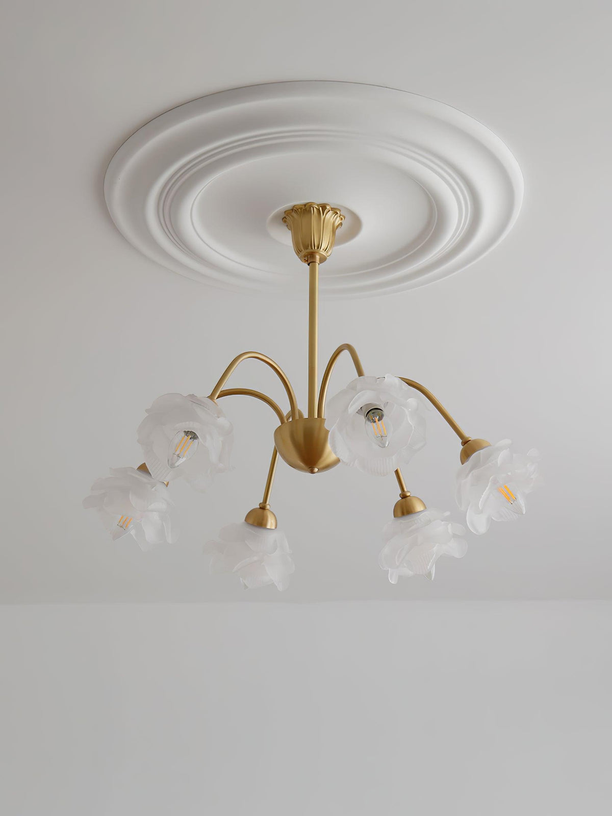 Mireira Lustre Laiton Verre Rose Floral