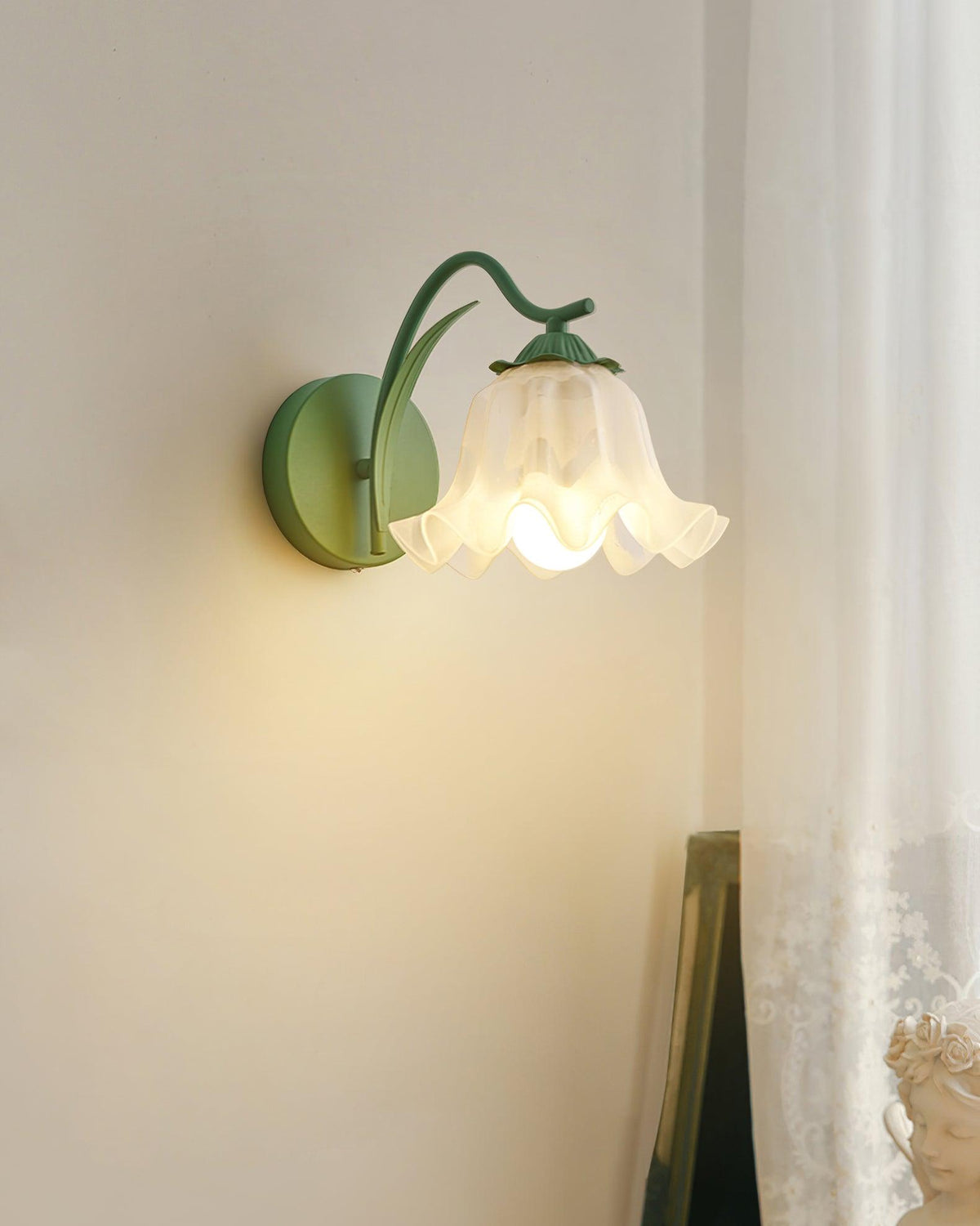 Lily Wall Lamp Botanical Whimsy Green Stem-Neutral Decor