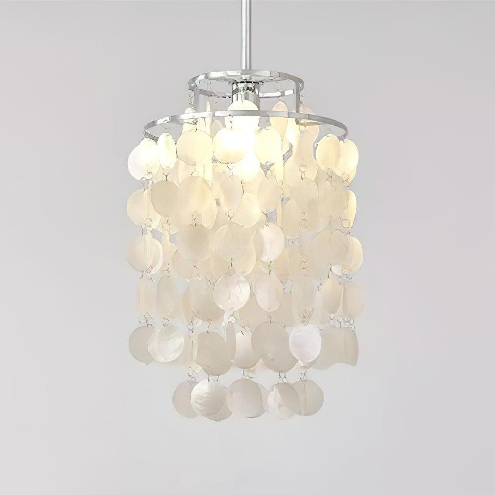 Ardien Suspension Lampe Coquillage Rond en Chrome