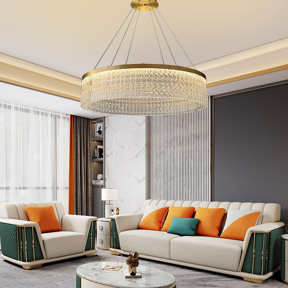 Pavielle Lustre Halo Rond en Cristal