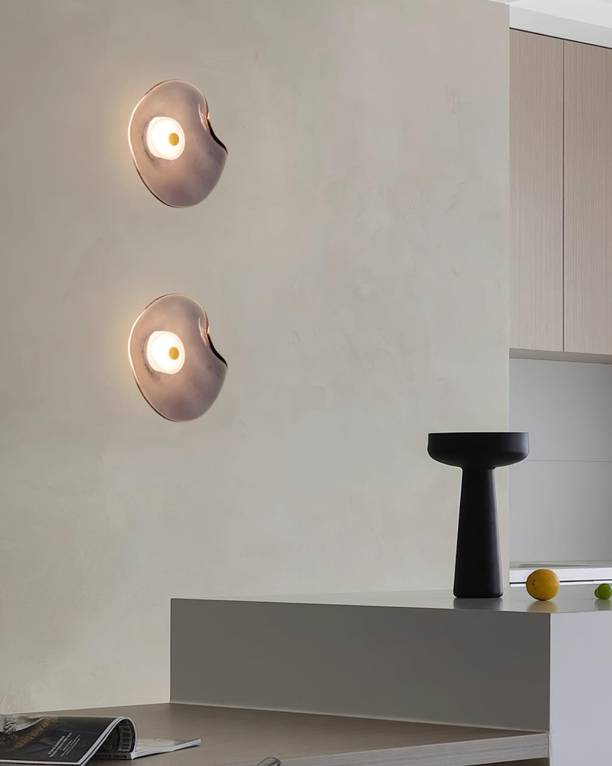 Kira Amber Glass Wall Light-Neutral Decor
