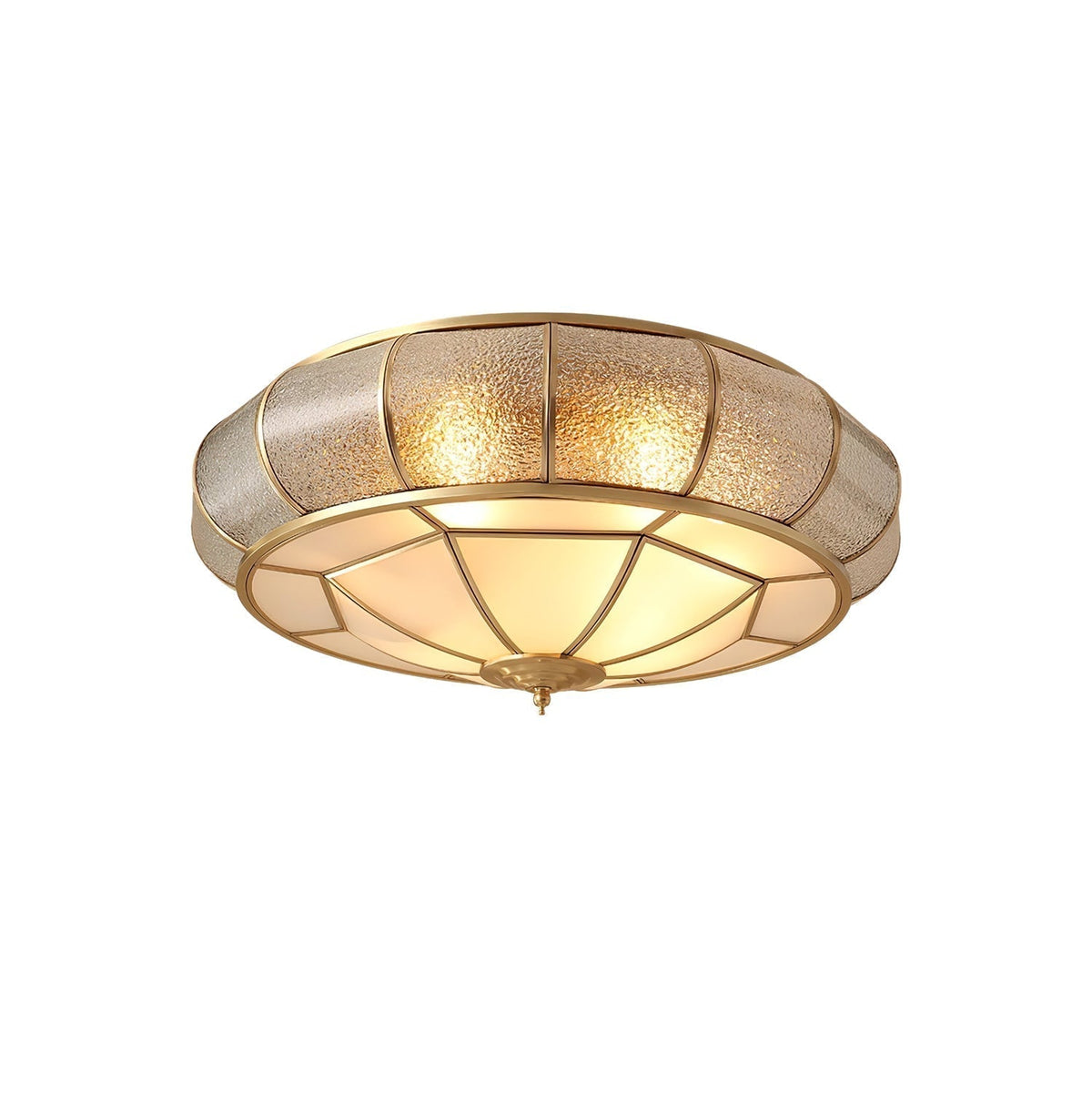 Rosane Plafonnier Rond Traditionnel en Verre Texturé
