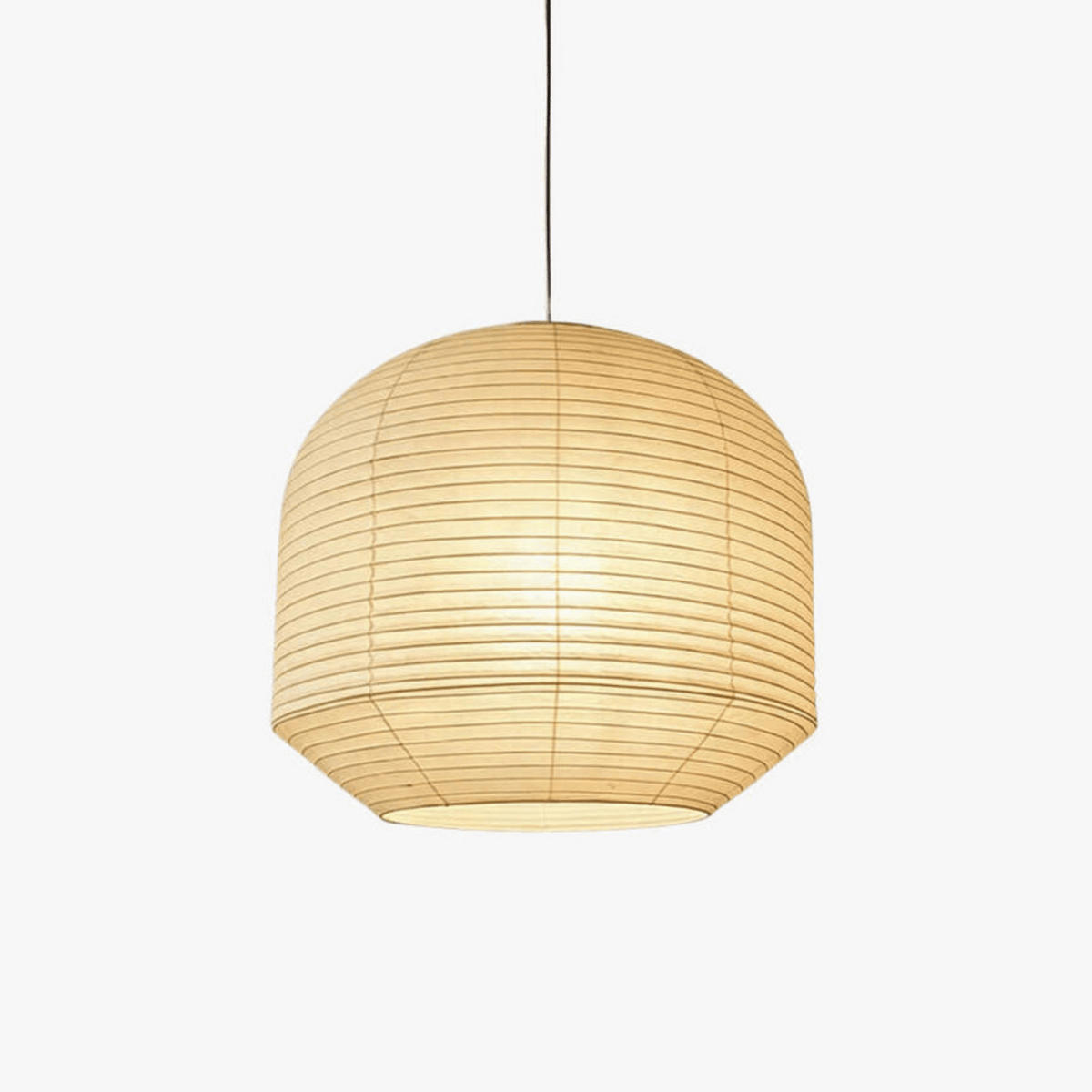 Rounded Paper Pendant Lamp-Neutral Decor