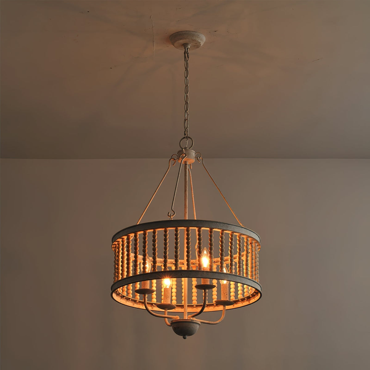 Ivsileth Lustre en Bois et Métal avec Perles Premium