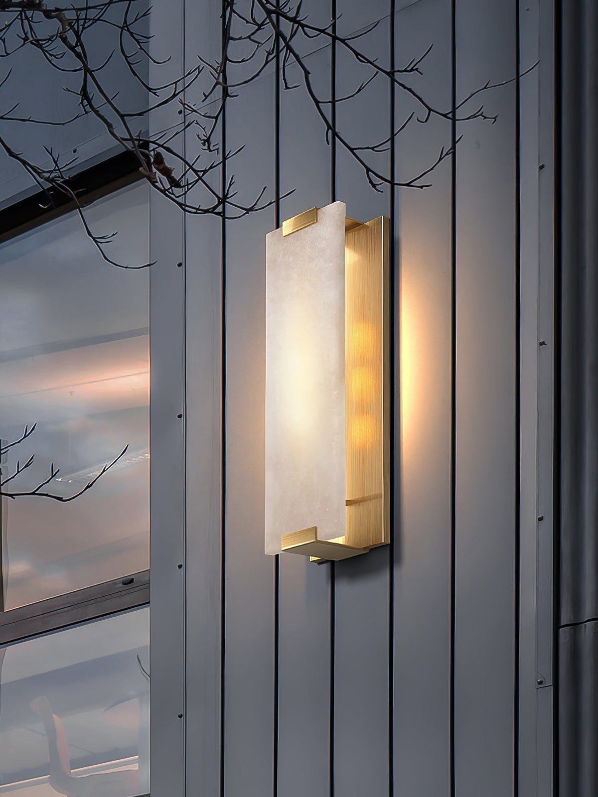 Velen Wall Lamp Alabaster Panel Glow-Neutral Decor