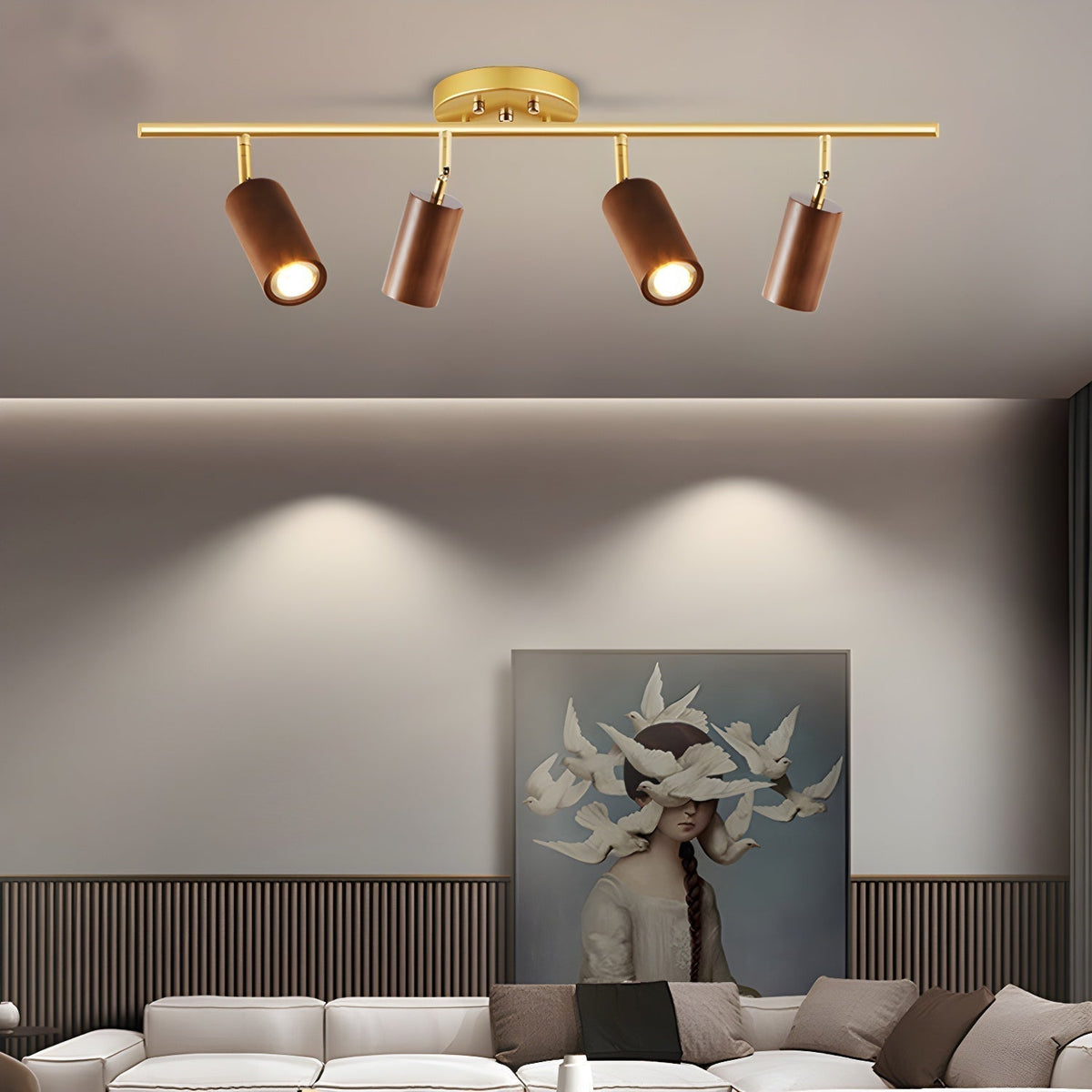 Brinara Lampe Plafonnier Moderne Minimaliste en Bois