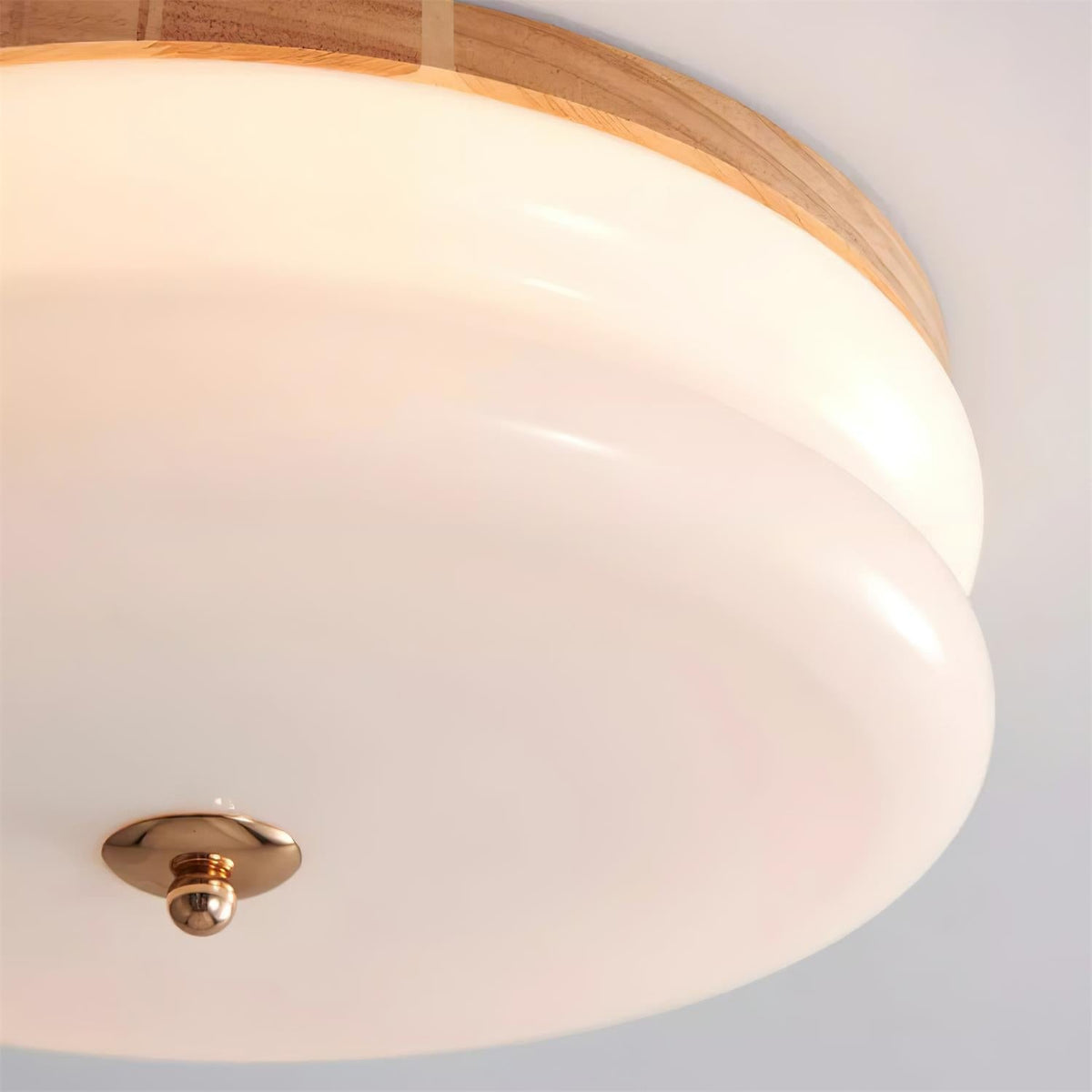 Cora Ceiling Light Double-Layer Glass Disc Walnut Minimalist-Neutral Decor
