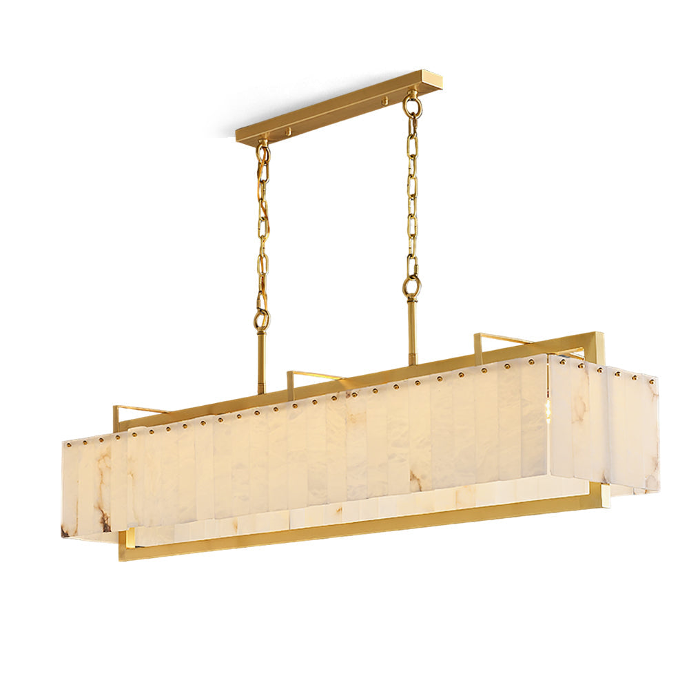 Ruben Chandelier Alabaster Rectangular Luxe-Neutral Decor