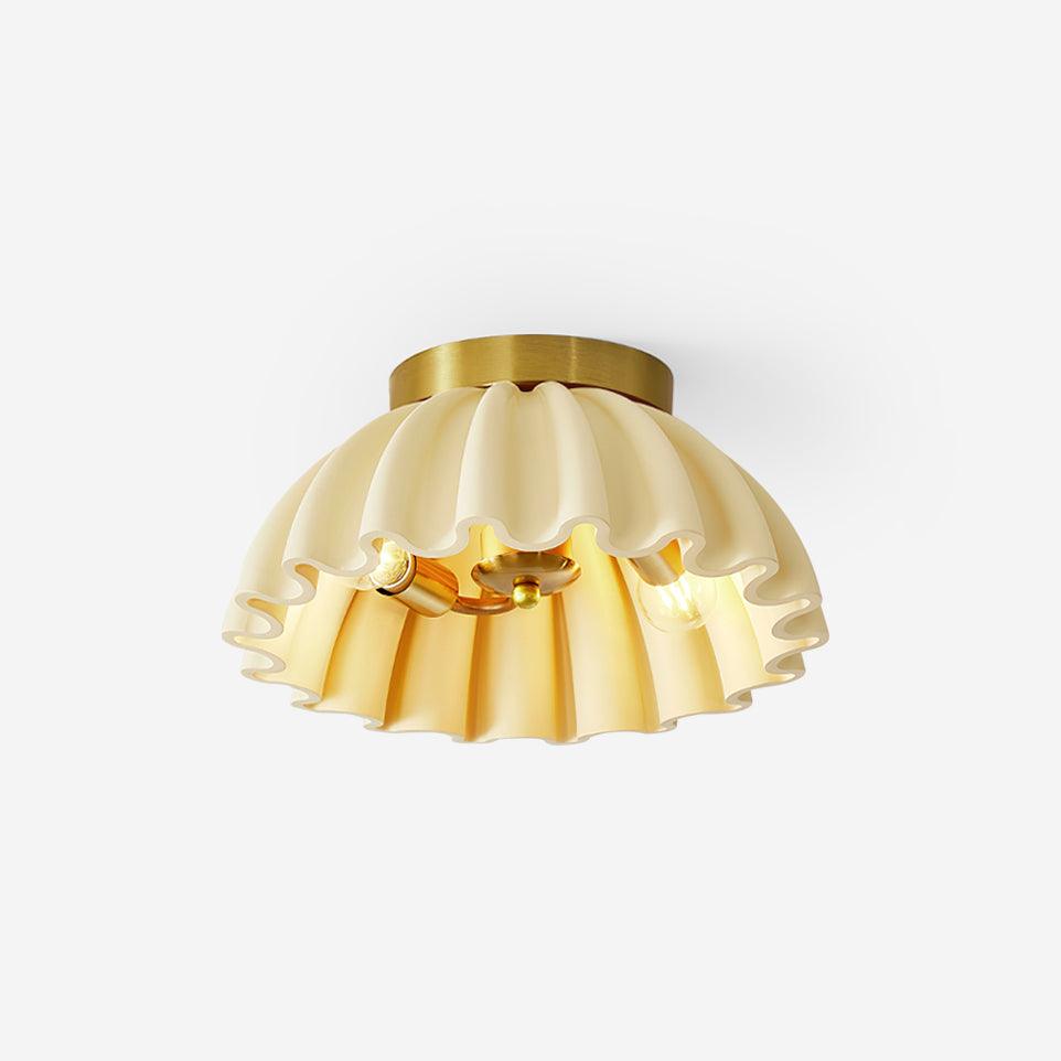 Ceiling Light HDPE Ruffle Canopy Metal Body Modern Minimalist-Neutral Decor