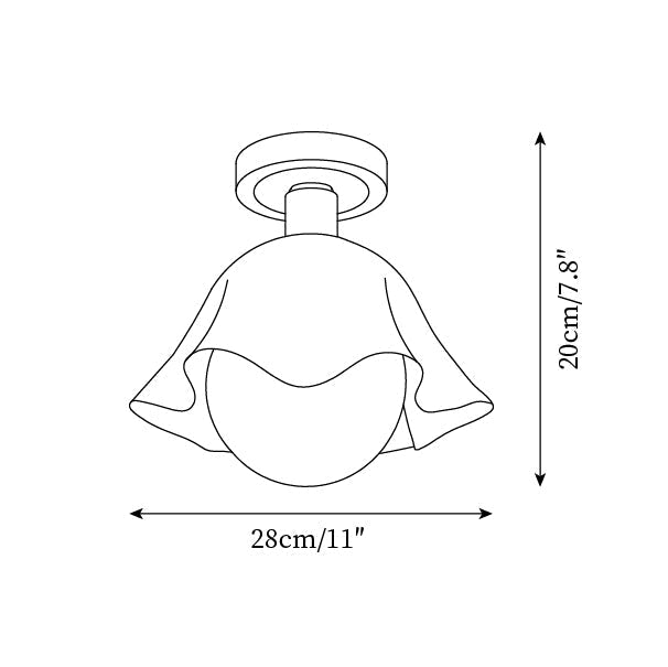 Petalia Semi-Flush Mount Ceiling Light-Neutral Decor