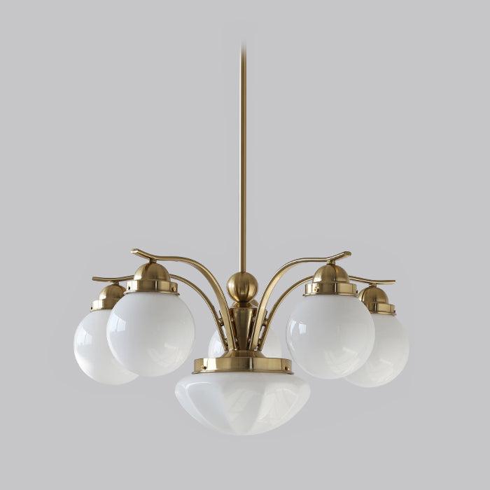 Liorana Lustre Rétro Chic Globe en Verre Blanc