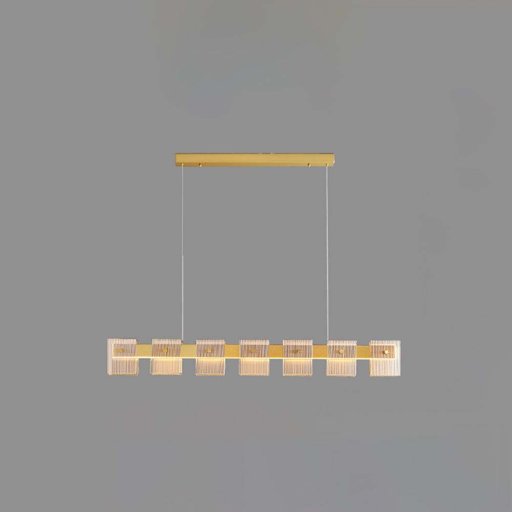 Arisha Suspension Carrée Urbaine, Cuivre/Verre, Doré, Salle de Bain/Chambre à Coucher