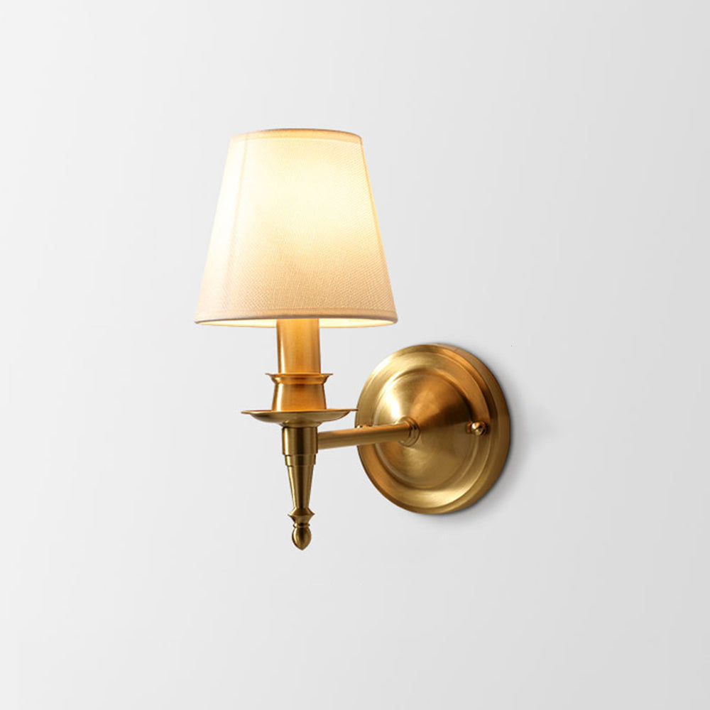 Silva Applique Murale Landerne Vintage, 5 Style, Métal/Tissu, Or, Chambre