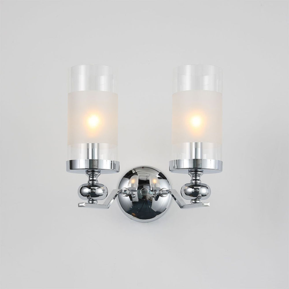 Silva Suspension Cylindre Moderne, Métal/Verre, Chromé, Salon/Salle à Manger