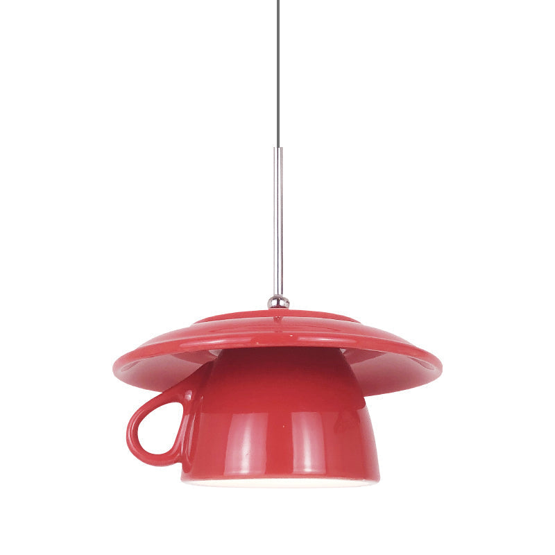 Valentina Moderne Coloré Tasse Céramique LED Suspension Chambre à Coucher