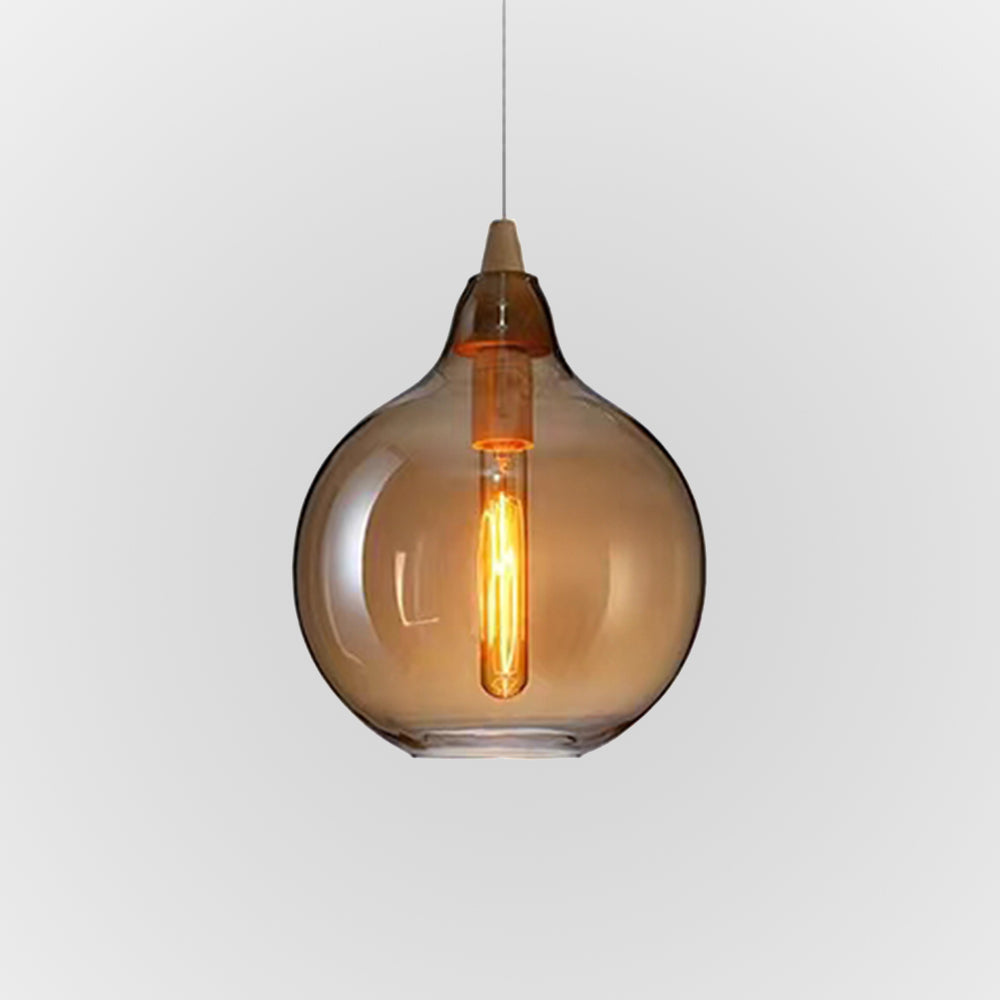 Valentina Luminaires Suspensions Dôme Moderne Métal/Verre Ambre Salon/Chambre à Coucher
