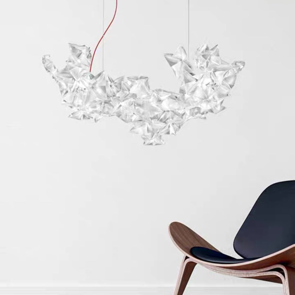 Olivia Suspension Etoile Moderne, PVC, Transparent, Salon