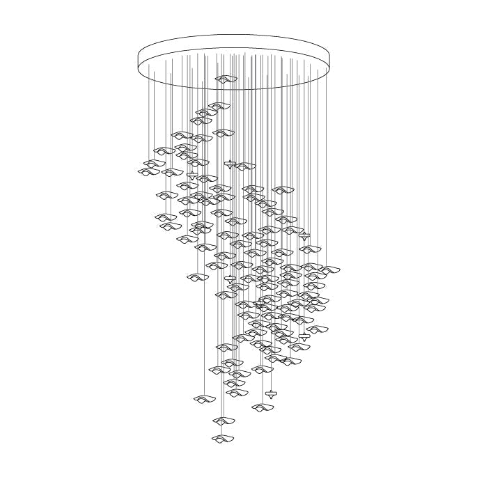 Nephele Lustre Feuille en Cristal