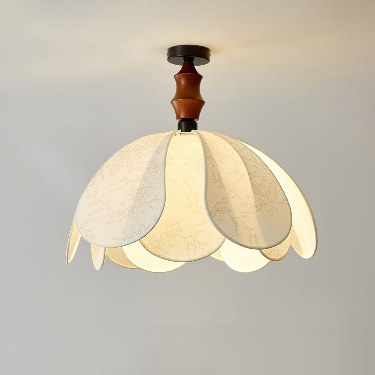 Angled view of the Savoy Ceiling Light showcasing its layered design.