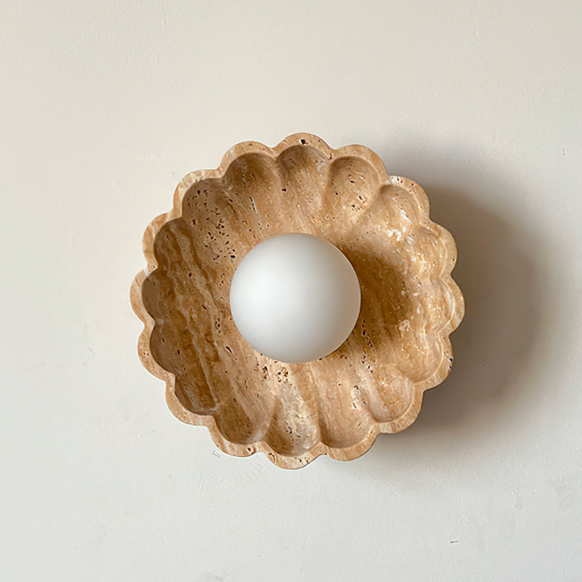 Ritta Flower Wall Lamp Yellow Travertine-Neutral Decor