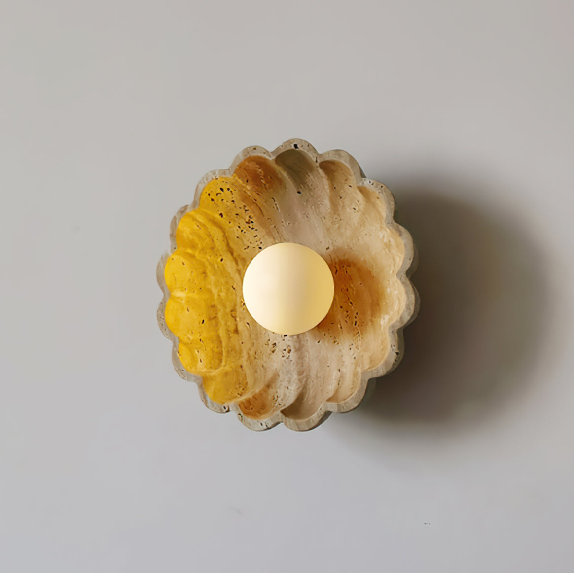 Ritta Flower Wall Lamp Yellow Travertine-Neutral Decor