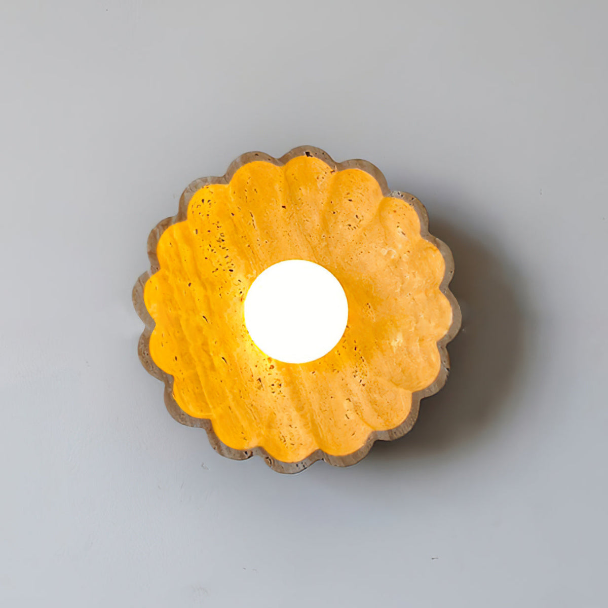 Ritta Flower Wall Lamp Yellow Travertine-Neutral Decor