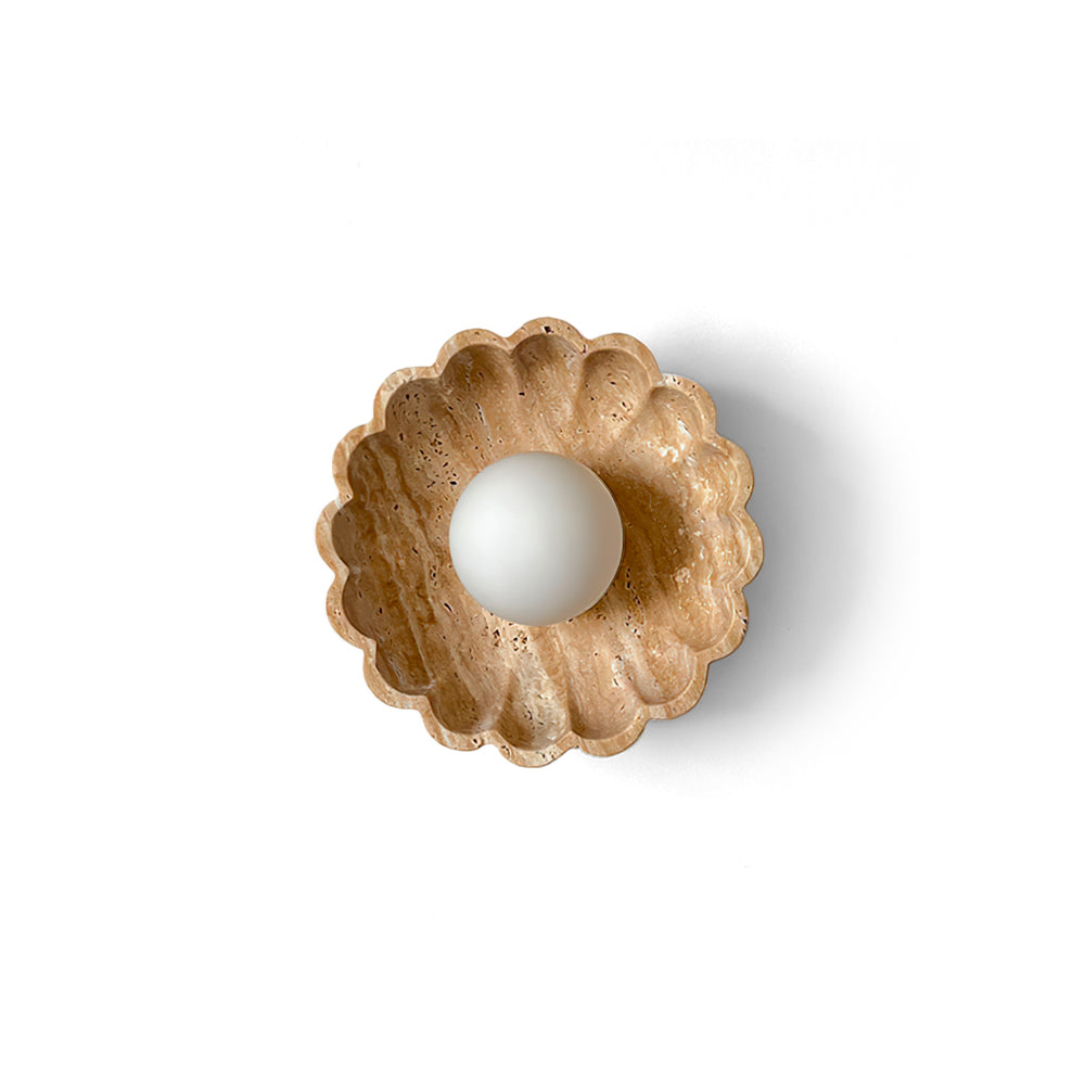 Ritta Flower Wall Lamp Yellow Travertine-Neutral Decor
