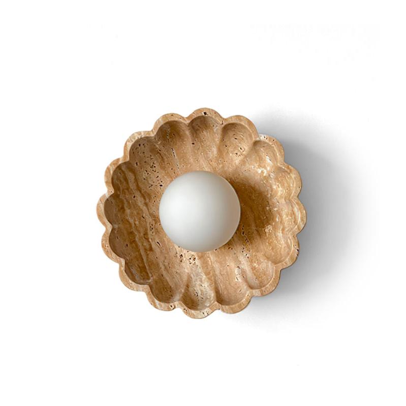 Ritta Flower Wall Lamp Yellow Travertine-Neutral Decor