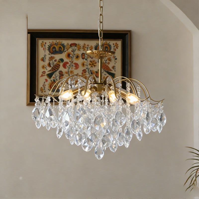 Sciolari Crystal Chandelier viewed from below, showing the arrangement of crystals.