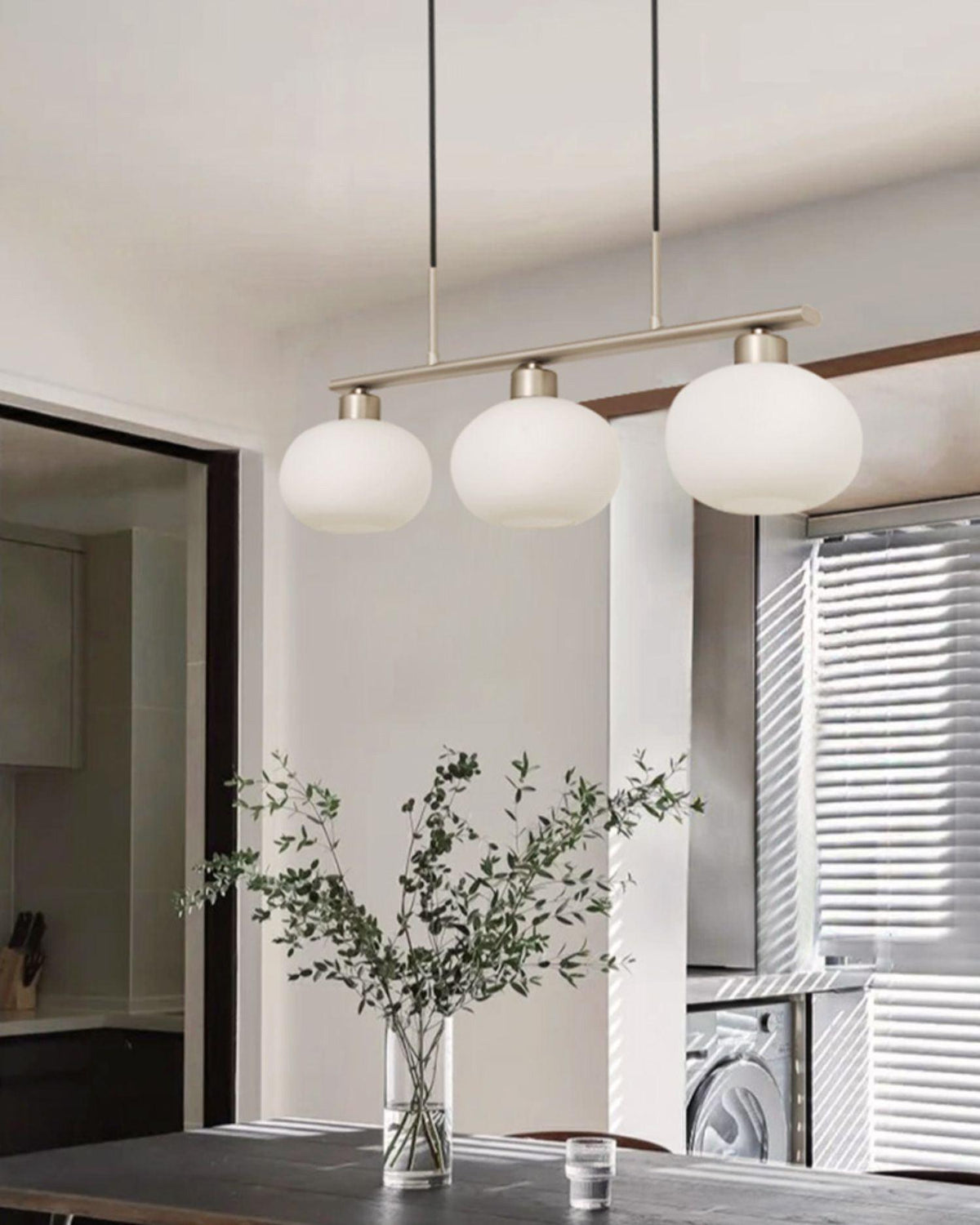 Sylvelise Suspension Lampe Linéaire à 3 Lumières en Forme de Globe