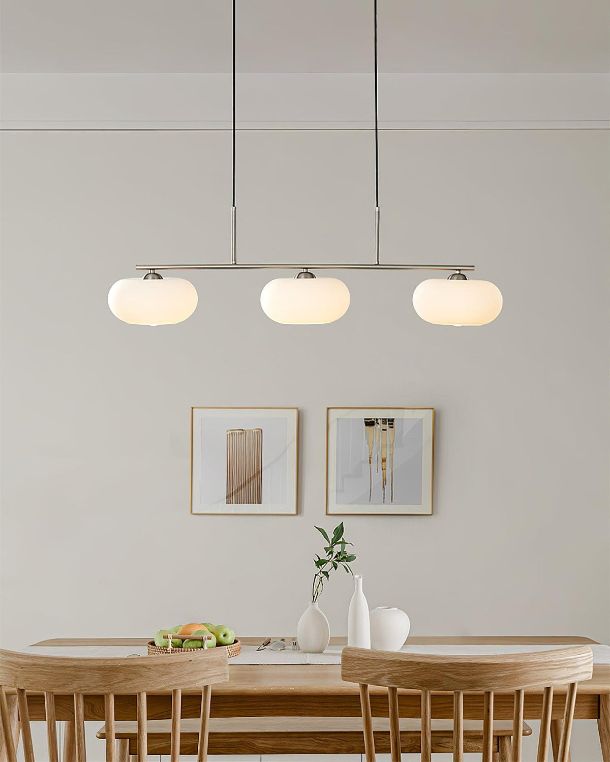 Sylvelise Suspension Lampe Linéaire à 3 Lumières en Forme de Globe