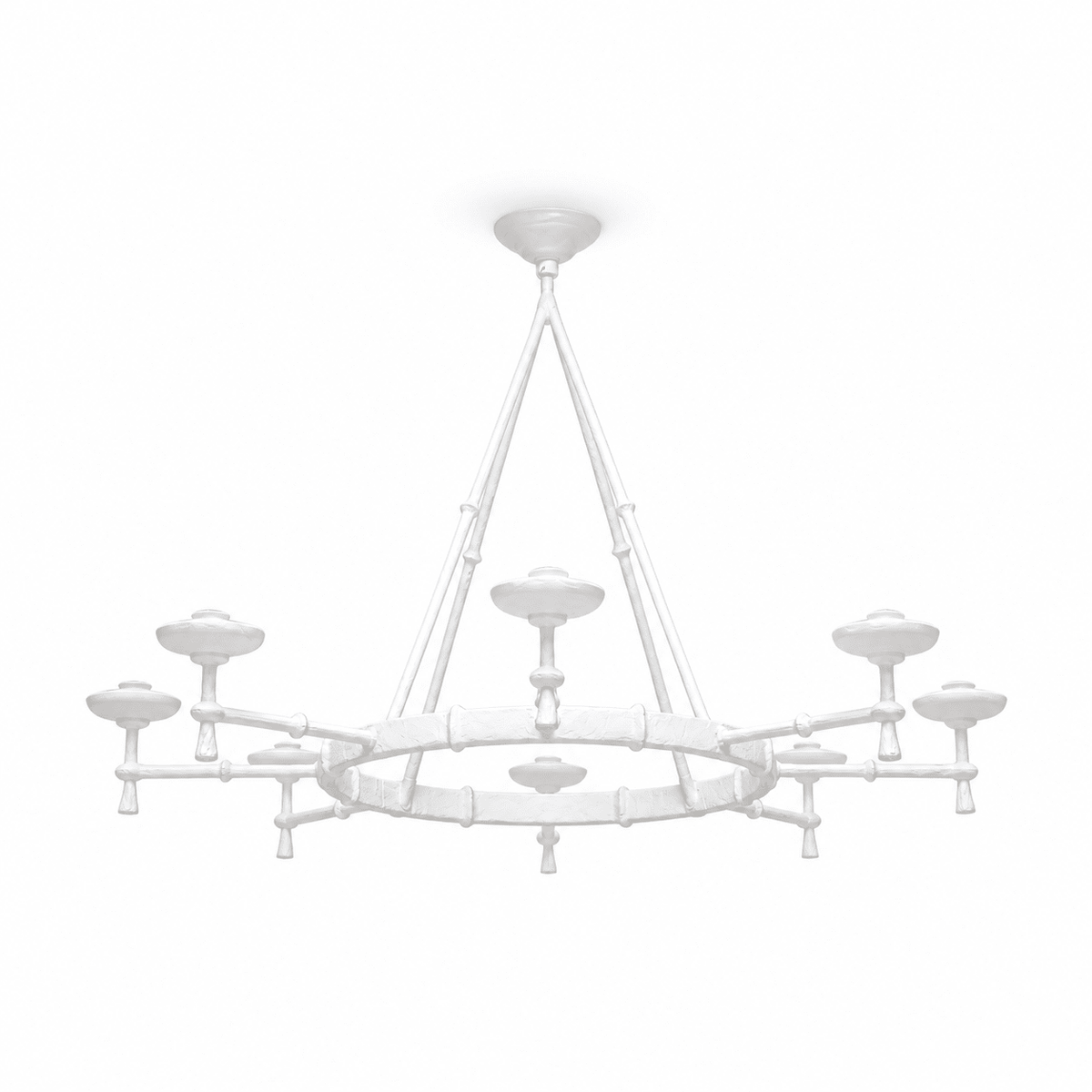 Sculptural Plaster Chalice Chandelier-Neutral Decor