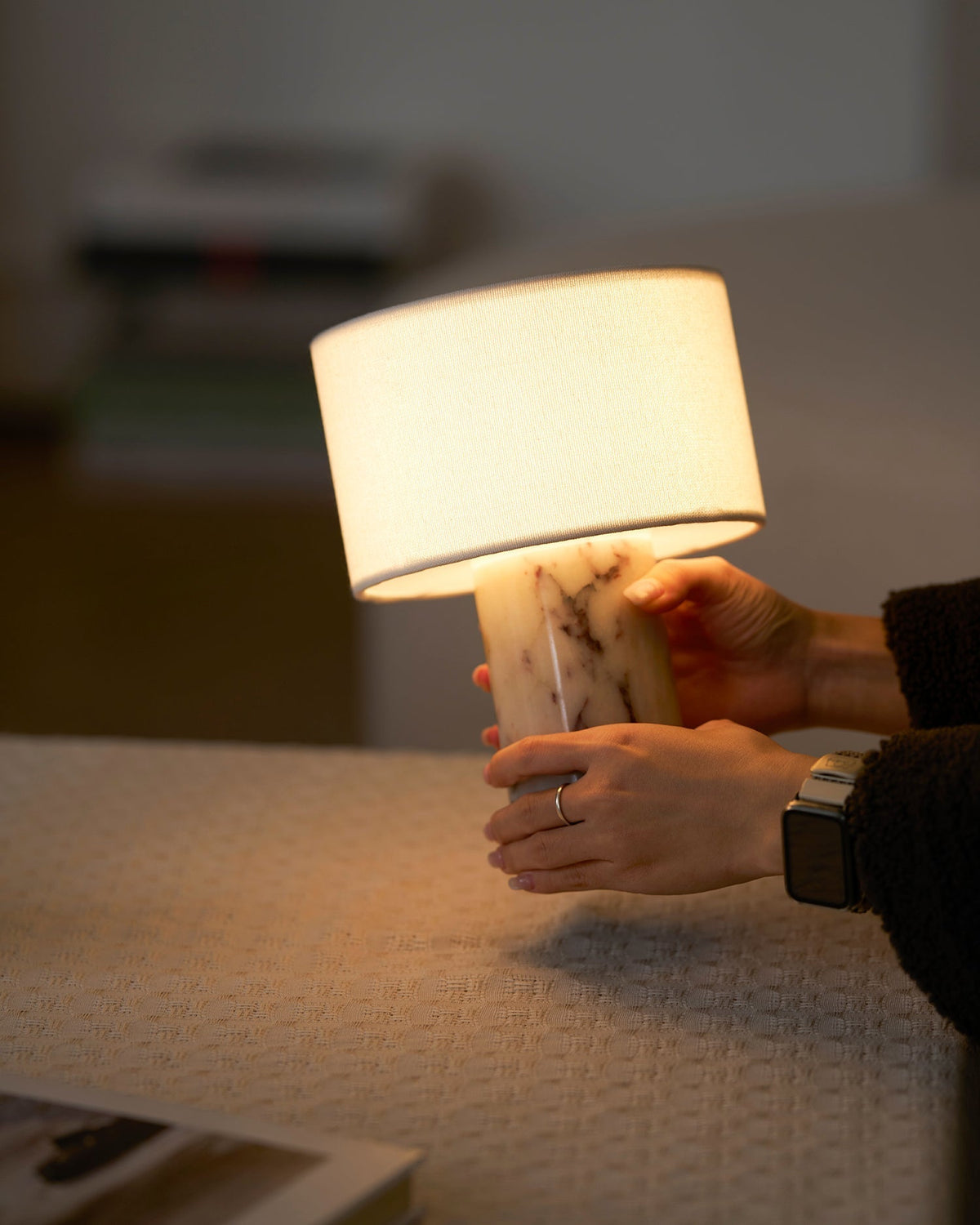 Side view of the Sediment Table Lamp.
